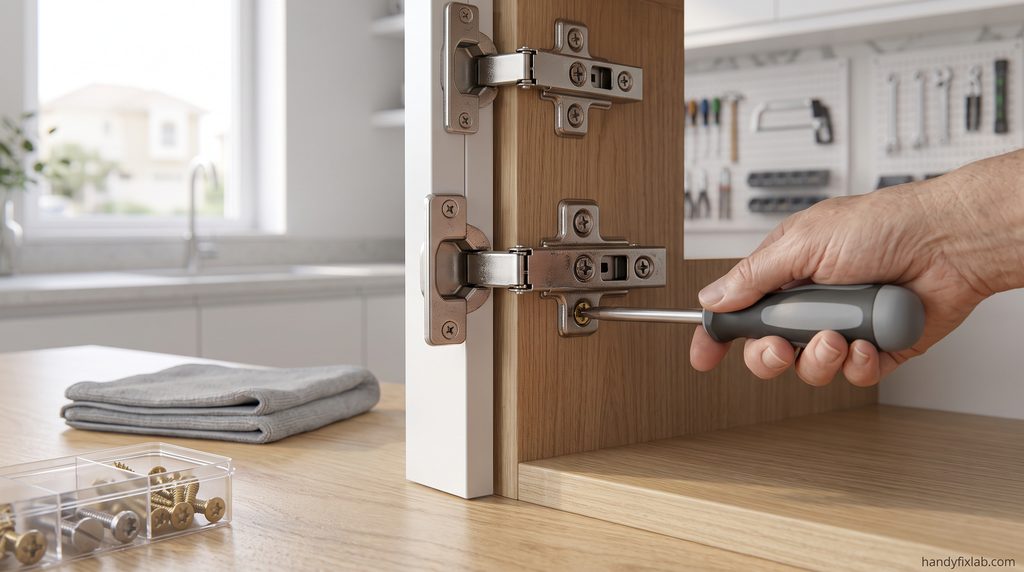 Using a Screwdriver Correctly on a Cabinet Hinge