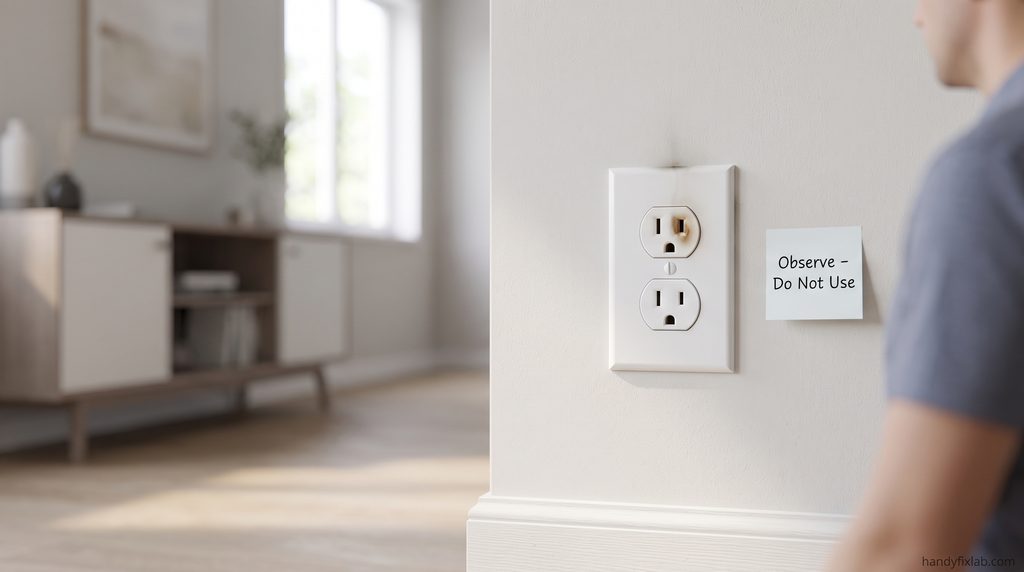 Warning signs of an electrical problem such as a discolored outlet